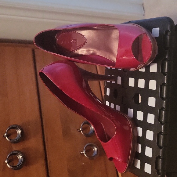 Red, Aldos, peep toe pumps - Picture 4 of 6